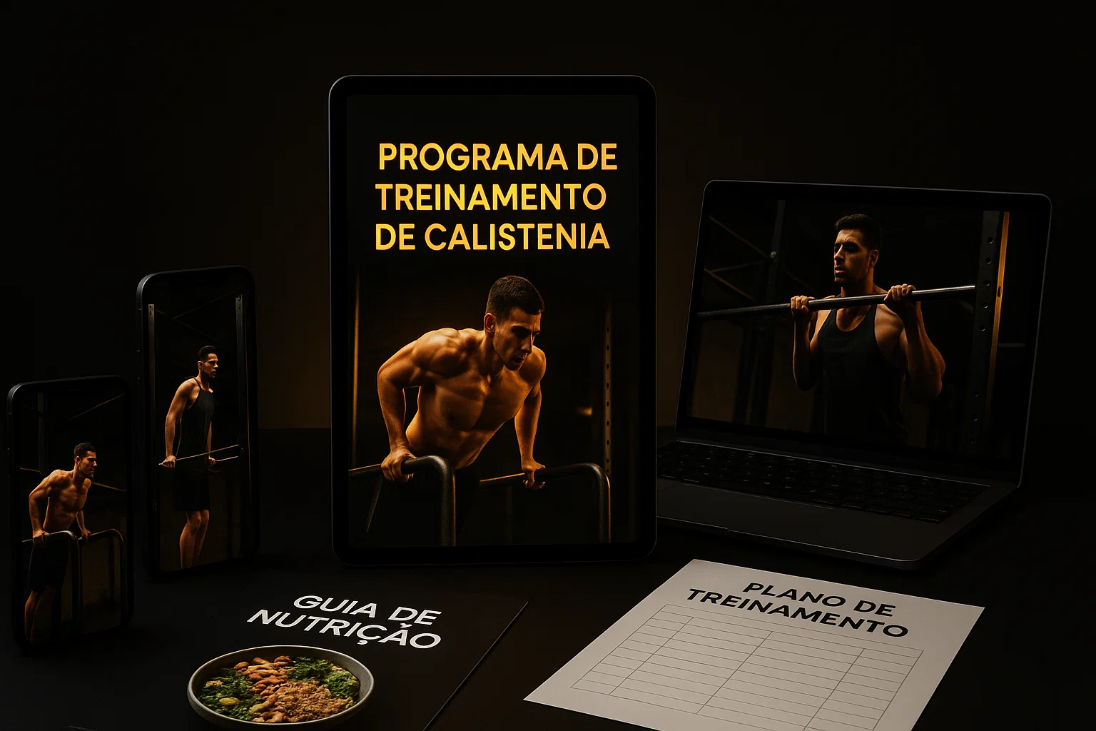 Mockups do programa de calistenia